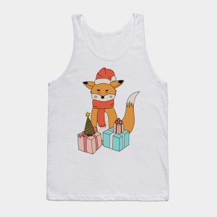 Christmas Cute Fox with Gifts Tank Top